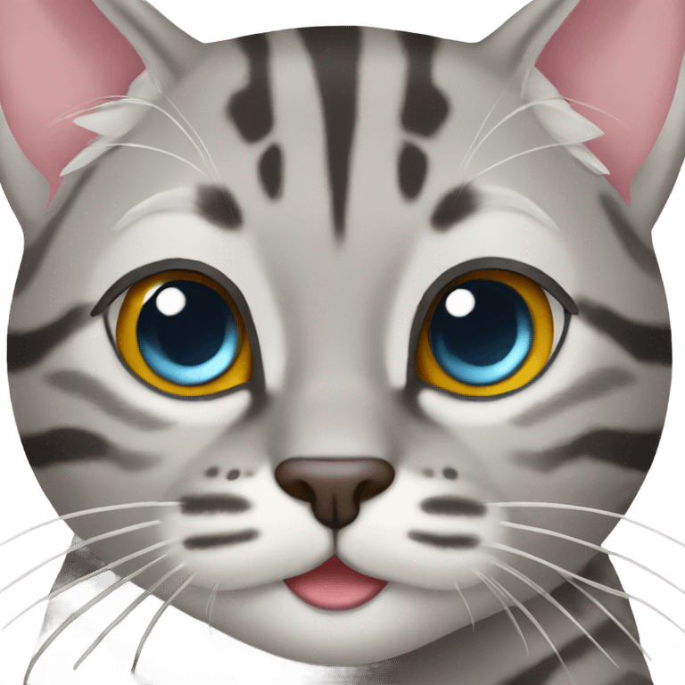 Silver bengal cat emoji