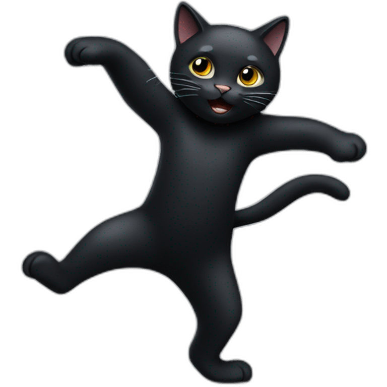 A Dancing black cat emoji