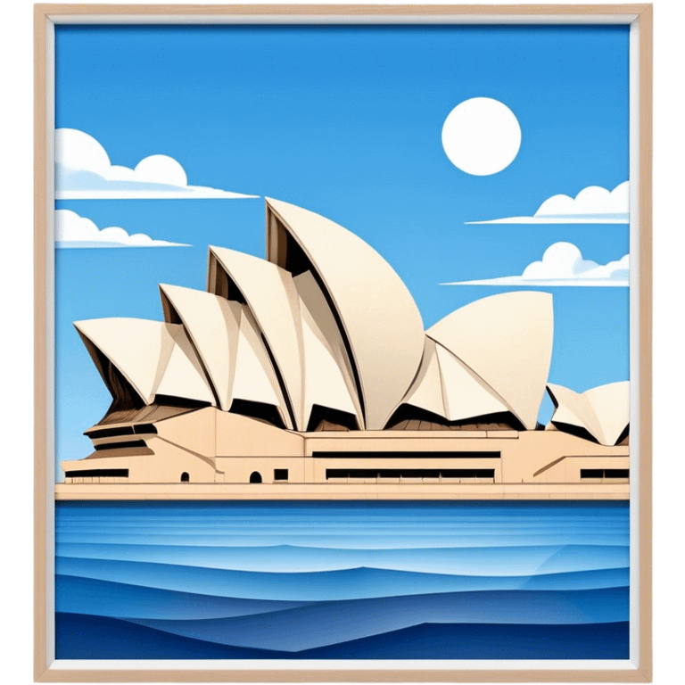 Cinematic Realistic Sydney Opera House Landmark Emoji, depicted with its iconic sail‚Äêlike design set against a clear blue sky, rendered with crisp architectural detail and dynamic lighting. emoji