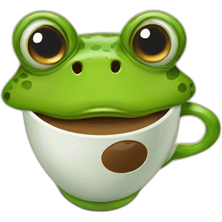 frog with coffee emoji