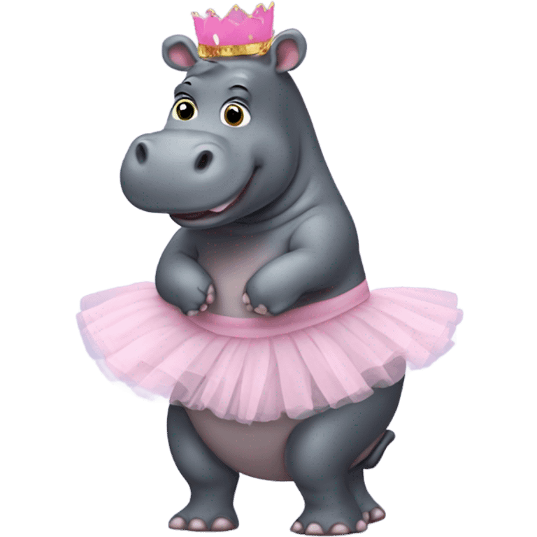 hippo wearing a tutu emoji