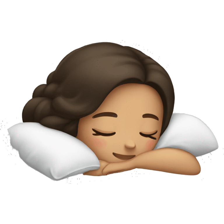 Brunette girl sleeping emoji