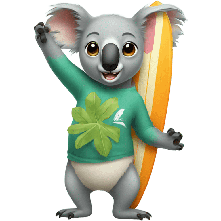 Koala with surfboard emoji