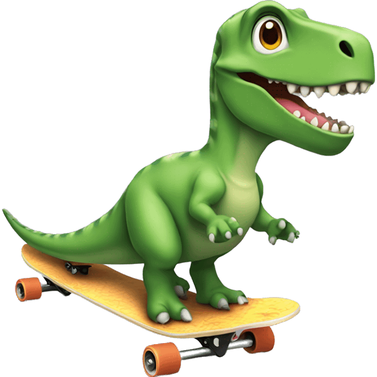 Dinosaurus op een skateboard  emoji