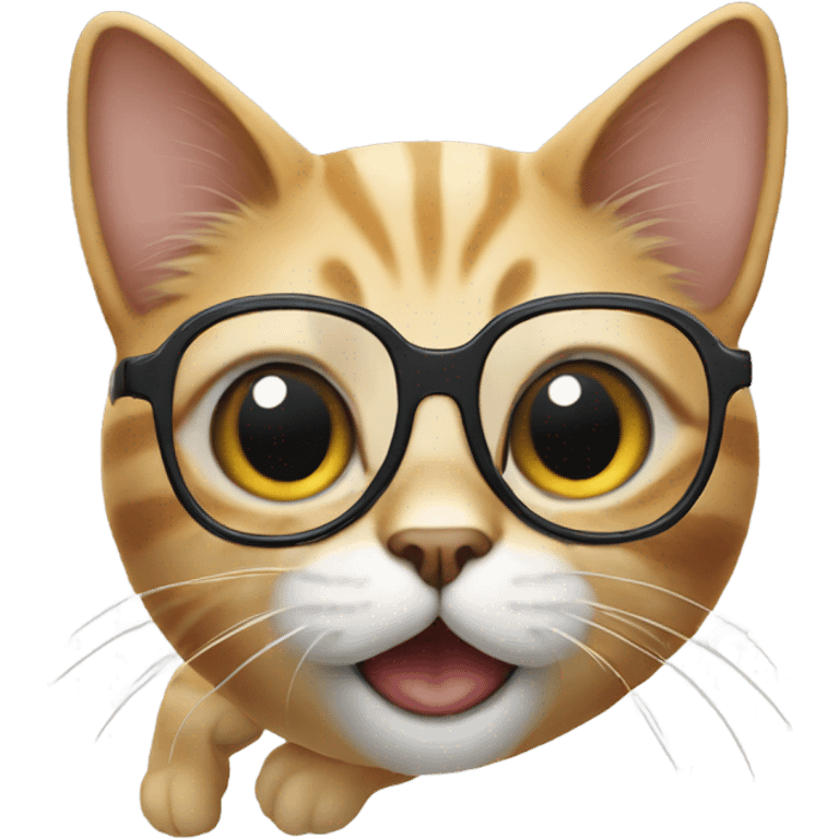 Flying cat with glasses emoji