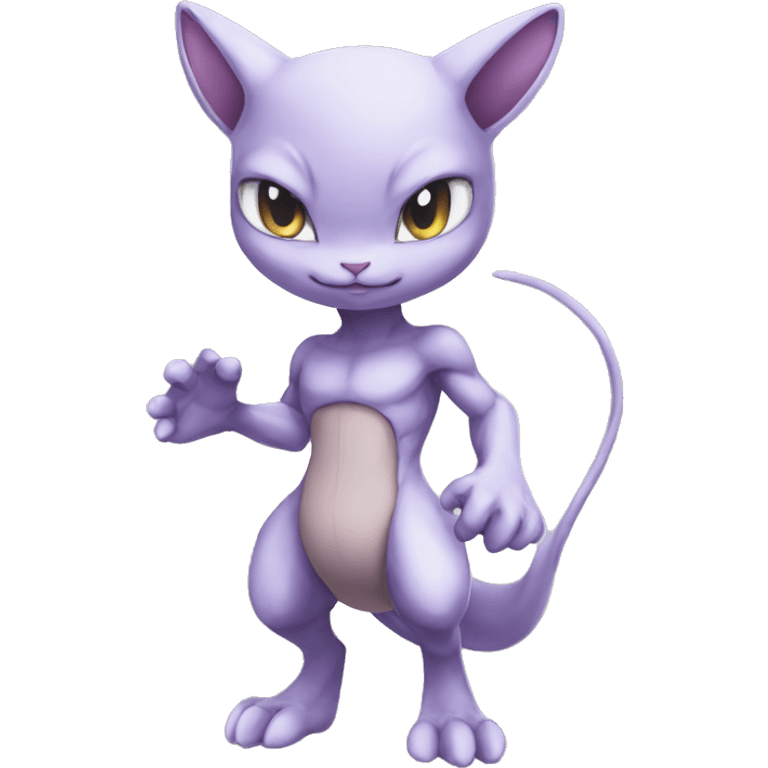 Chibi Anthro Mewtwo-Pokémon full body emoji