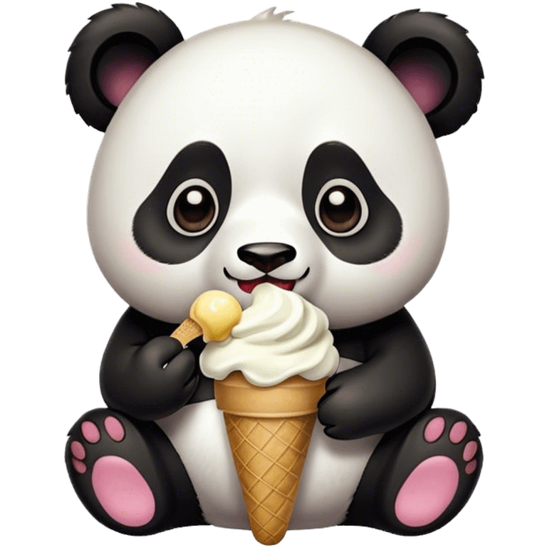 Panda eating ice cream emoji