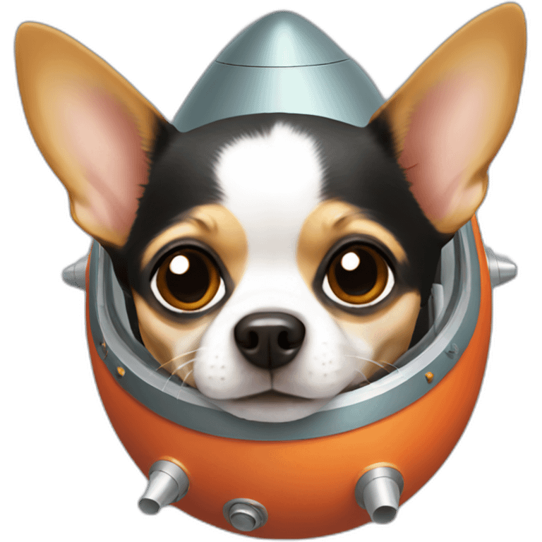 Chihuahua in a rocket emoji