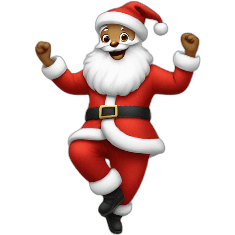 Dancing white Santa emoji