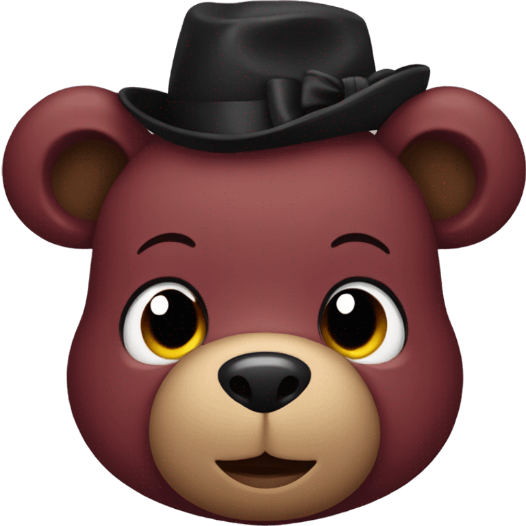 maroon teddy bear with black bow emoji