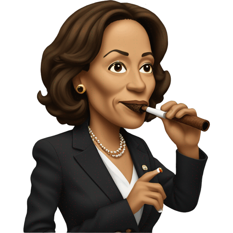 Kamala Harris smoking a tobacco pipe emoji