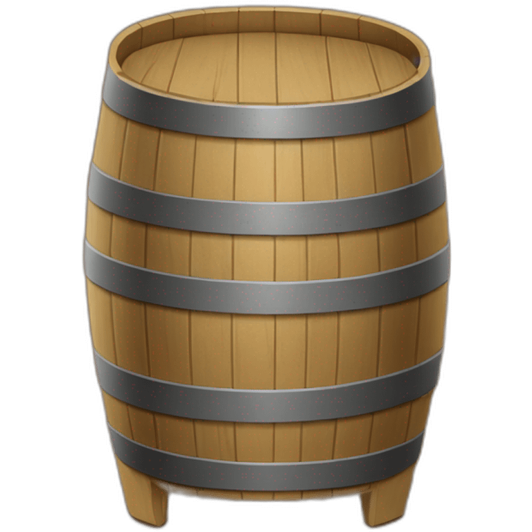 wooden barrel with a persons legs emoji