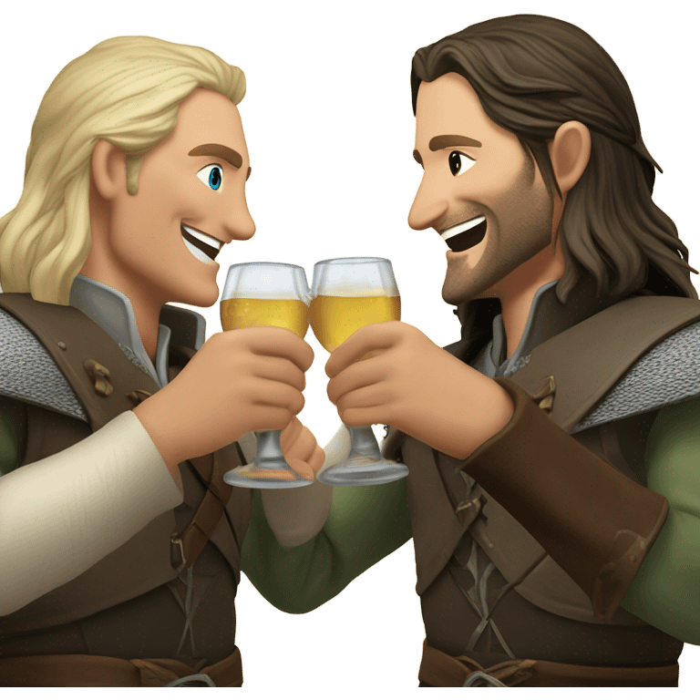 Aragorn and Legolas celebrating emoji