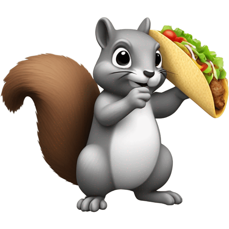 squirrel eating a taco emoji