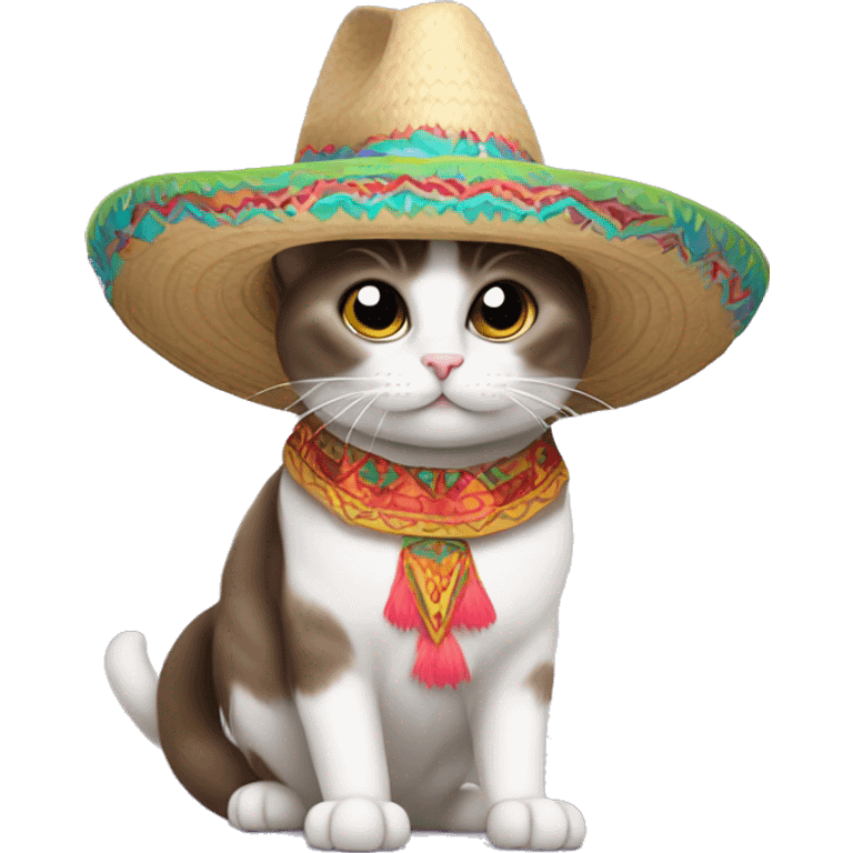 snowshoe cat wearing a sombrero  emoji