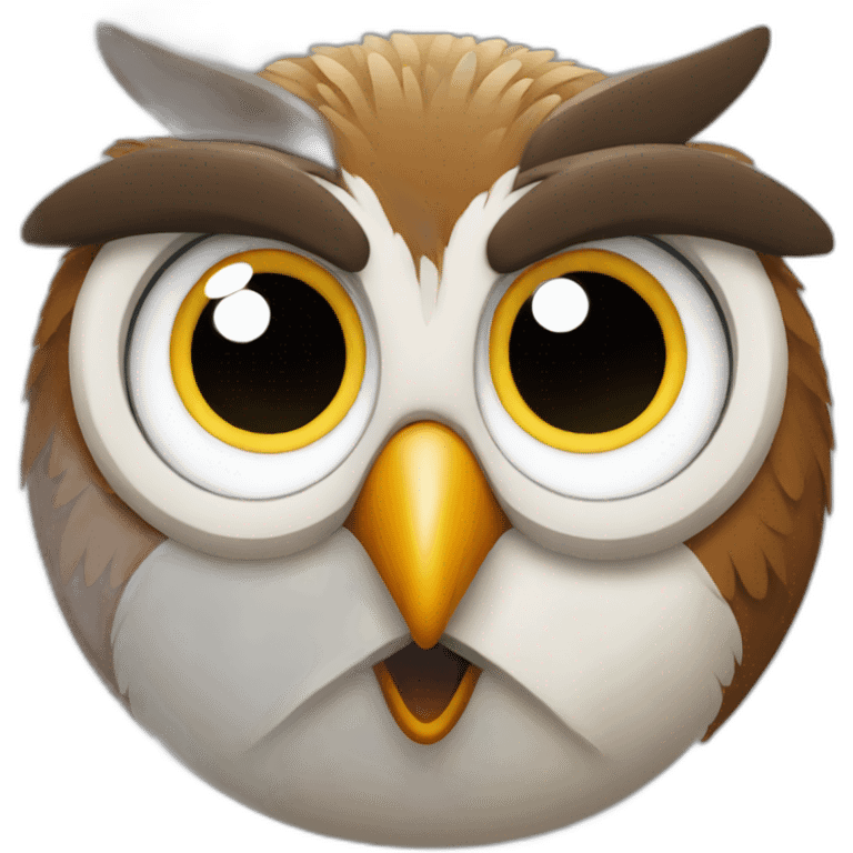 a goofy owl emoji