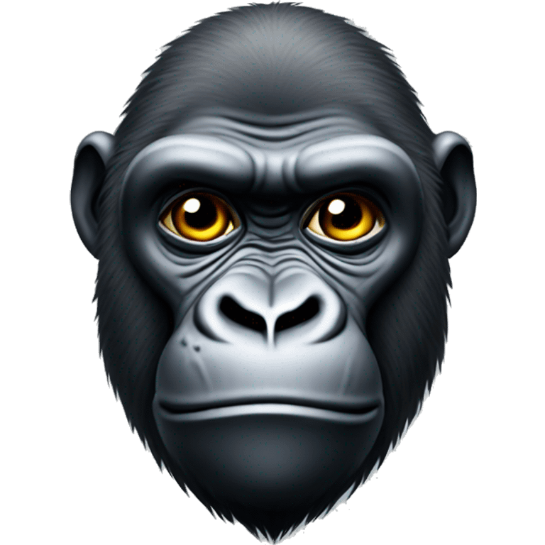 Gorilla with both eyes looking left emoji