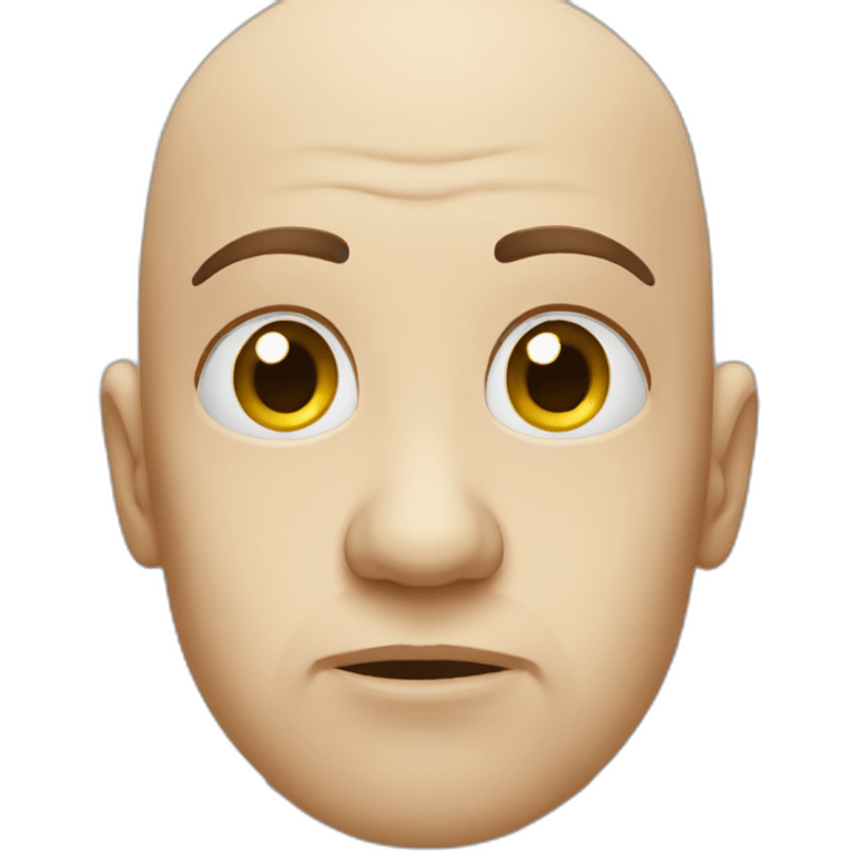 Sad bald face emoji