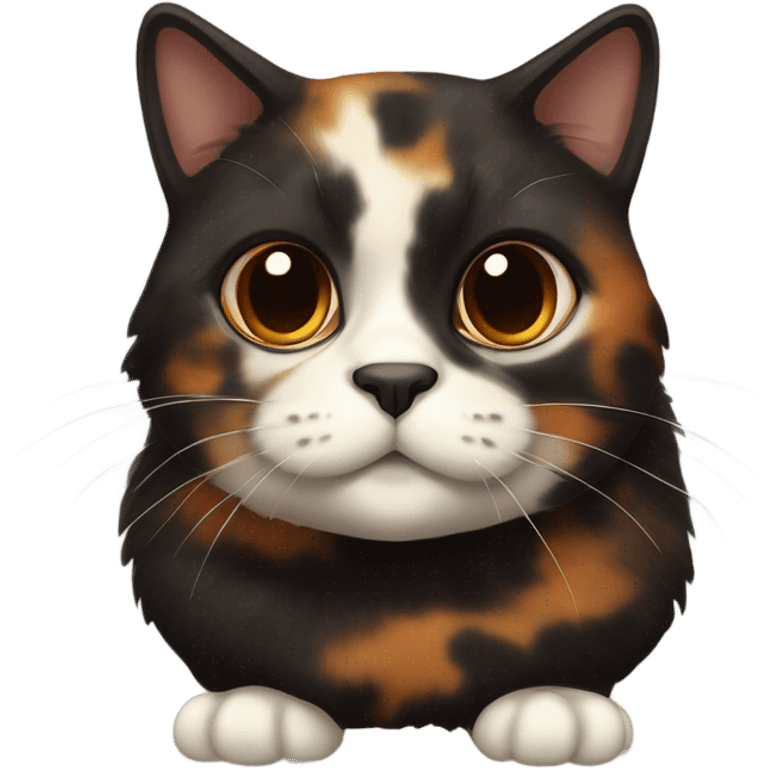 Fat dark tortoiseshell cat emoji