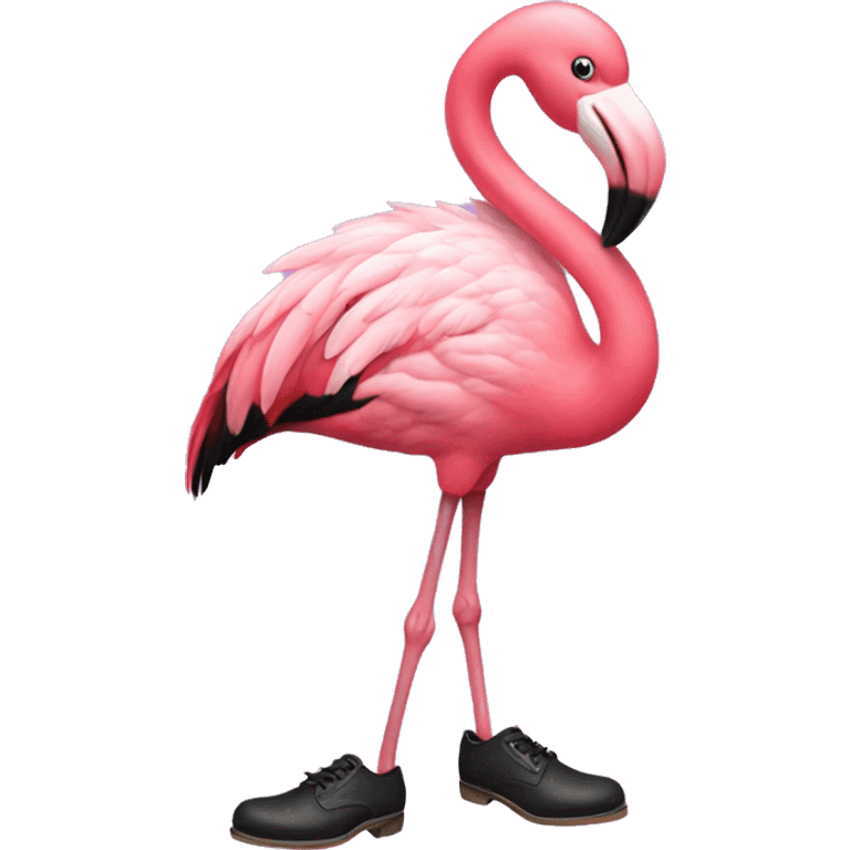 flamingo wearing tap shoes emoji