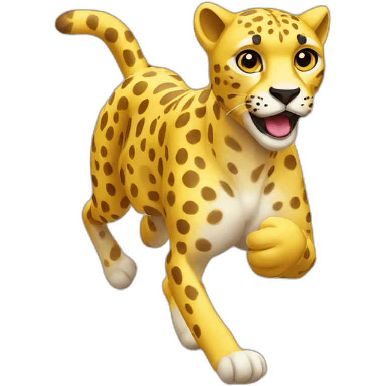 Running yellow cheetah emoji