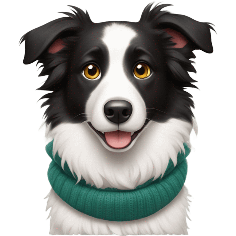 Cute border collie wearing sweater emoji