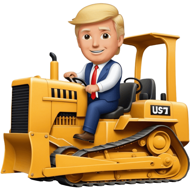 Donald trump riding bulldozer emoji