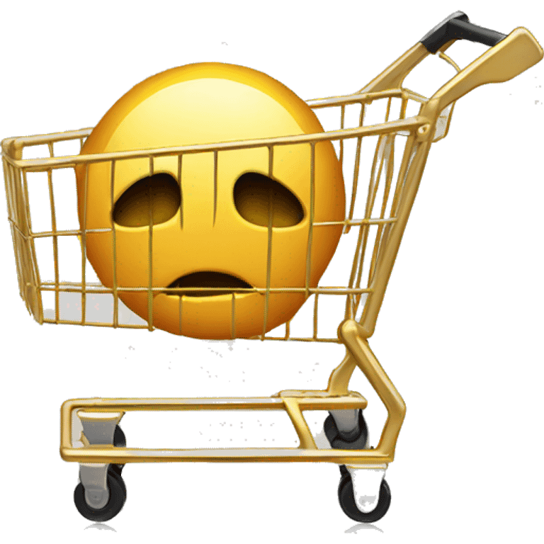 Gold shopping cart facing the front  emoji