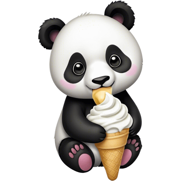 Panda eating ice cream emoji