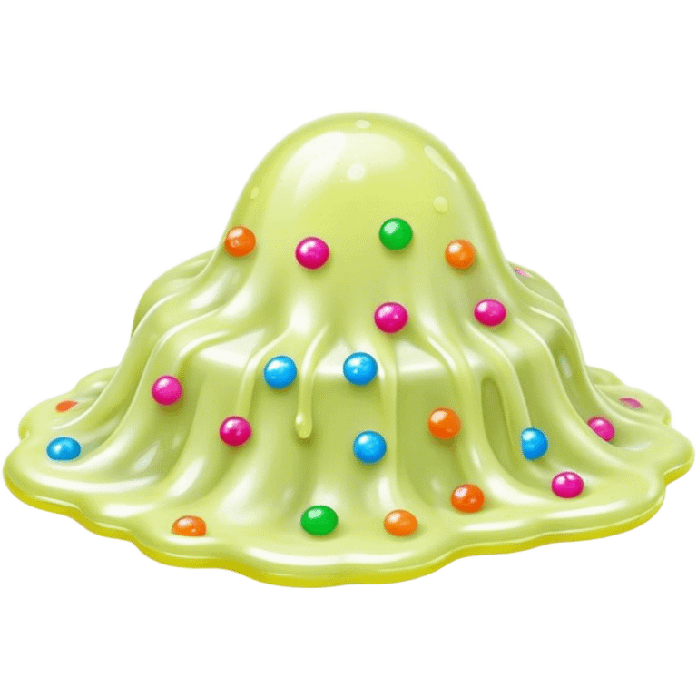 Cinematic Realistic Clear Slime Mixed with Sprinkles, ultra-transparent with suspended colorful candy-like specks, light refracting through each tiny piece, soft gelatinous texture catching highlights, stretching and bending in a mesmerizing way, glowing with a magical, almost surreal quality. emoji