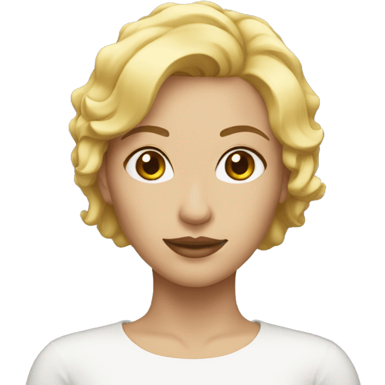 Woman front face blonde short hair emoji