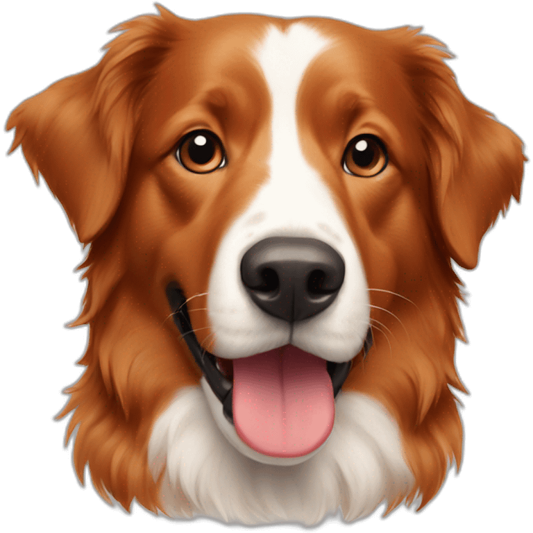 Two dogs, a Toller and red border collie emoji