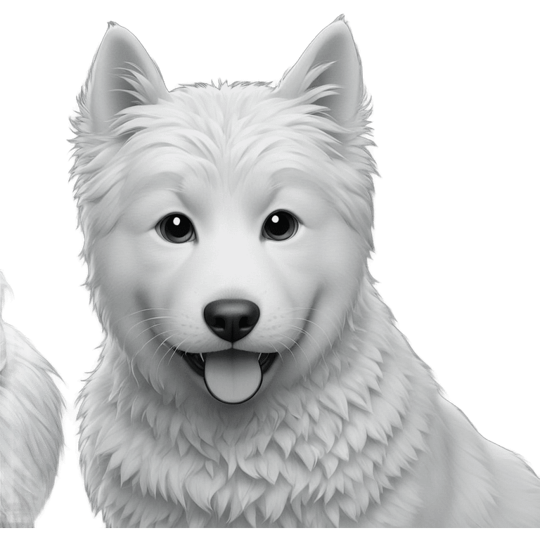 cat and dog monochrome portrait emoji