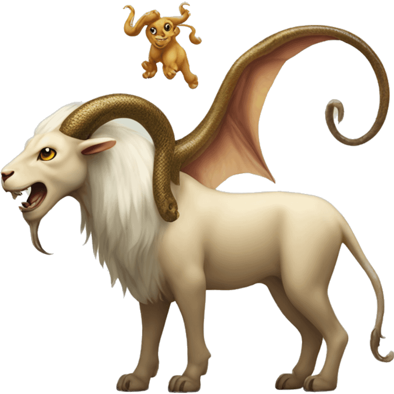 Chimera, a creature with Lion's head, goat's body and snake's tail emoji