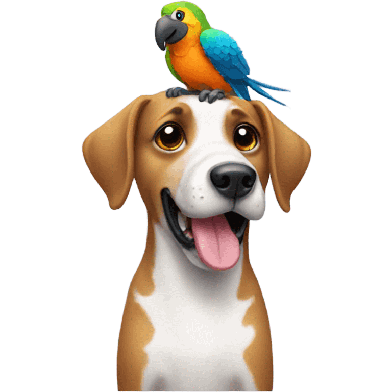 Dog with a parrot  emoji