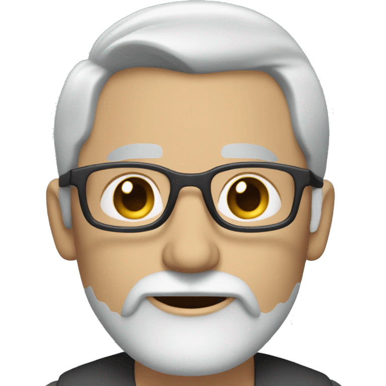 40 year old white man with grey hair and grey beard and dark glasses and blues eyes emoji