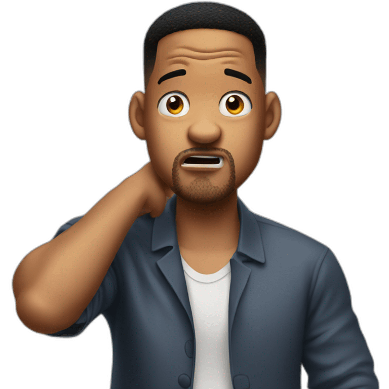 will smith head shocked with hand on his head emoji