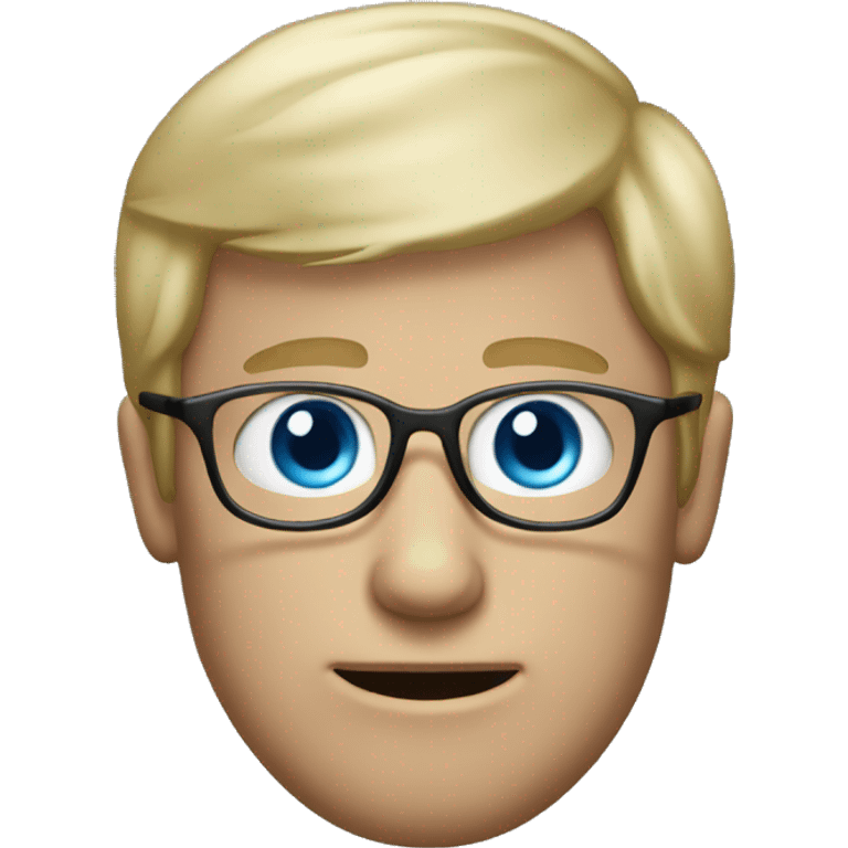 dirty blond hair man with blue eyes and eyeglasses emoji