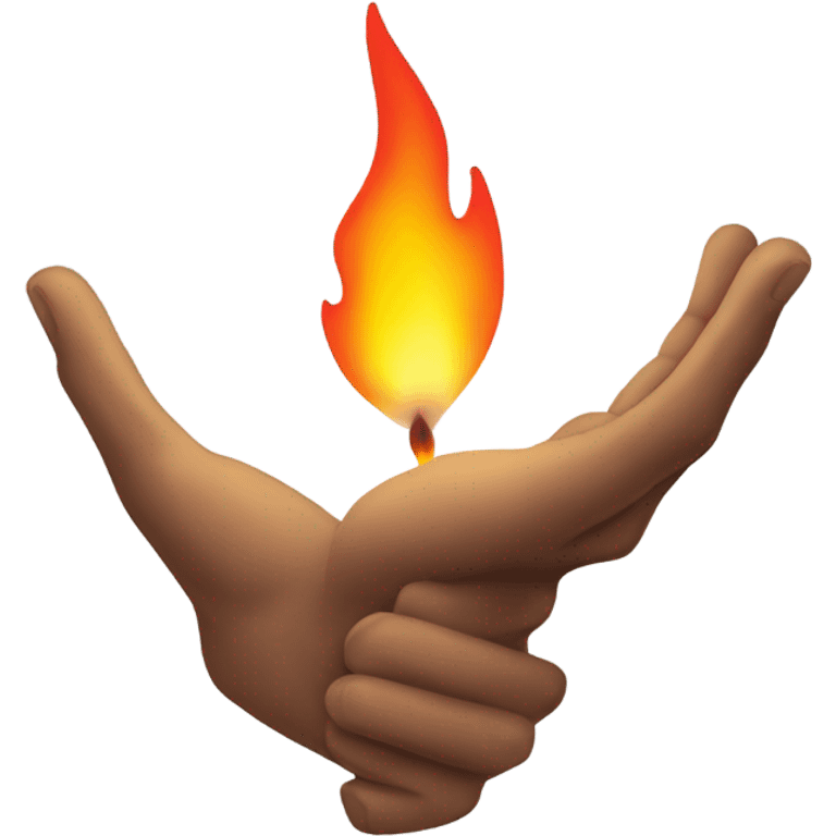 Man holding something burning  emoji