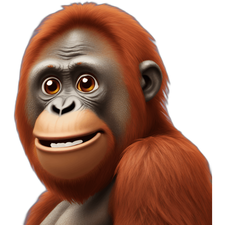 Orangutan telling an unfunny joke emoji