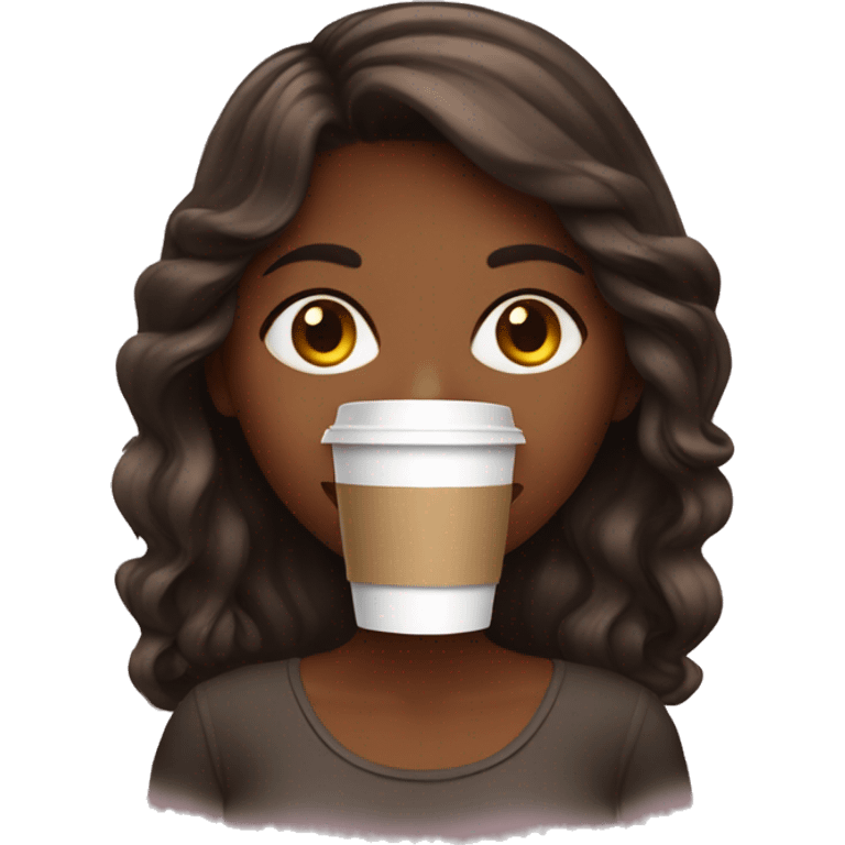 Girl with coffee  emoji