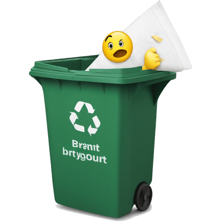 the paper is thrown into the waste bin emoji