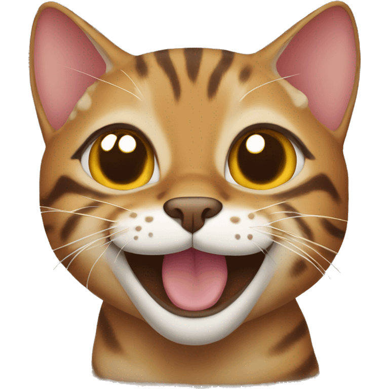 Bengal cat smiles  emoji