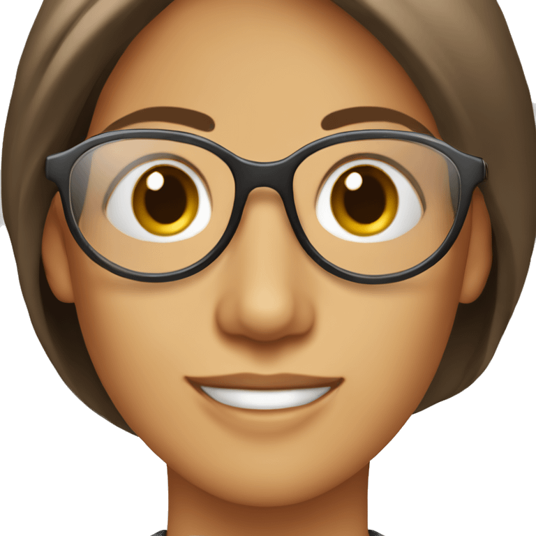 Lentes ovalados cafés femeninos emoji