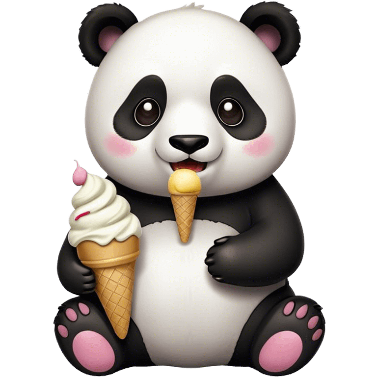 Panda eating ice cream emoji