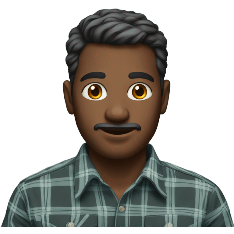 realistic portrait of male الفرد plaid shirt emoji