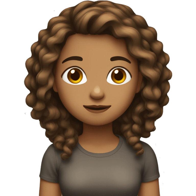 menina com cabelo cor castanho escuro, cabelo muito pequeno emoji