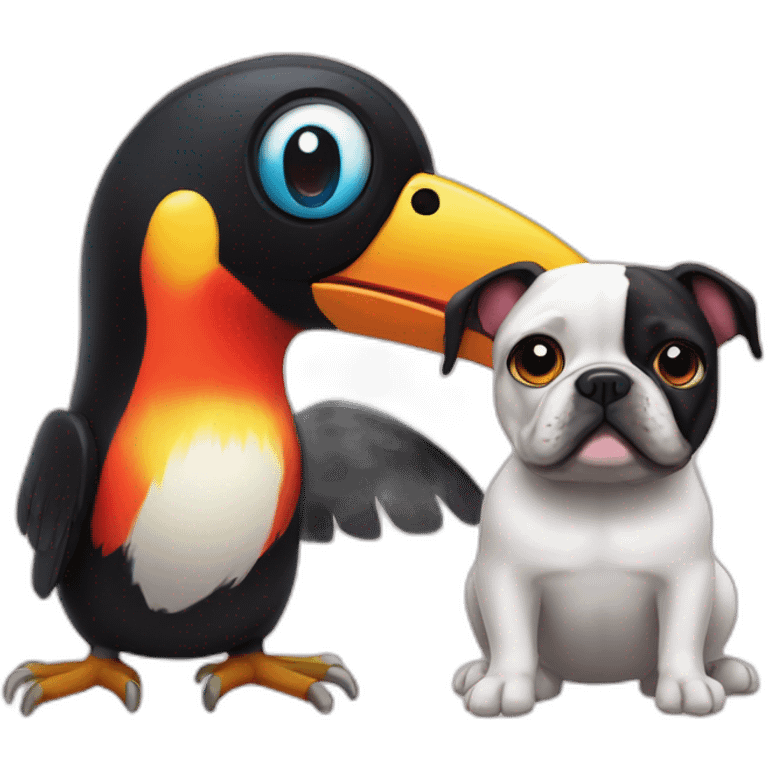 toucan and french bulldog emoji