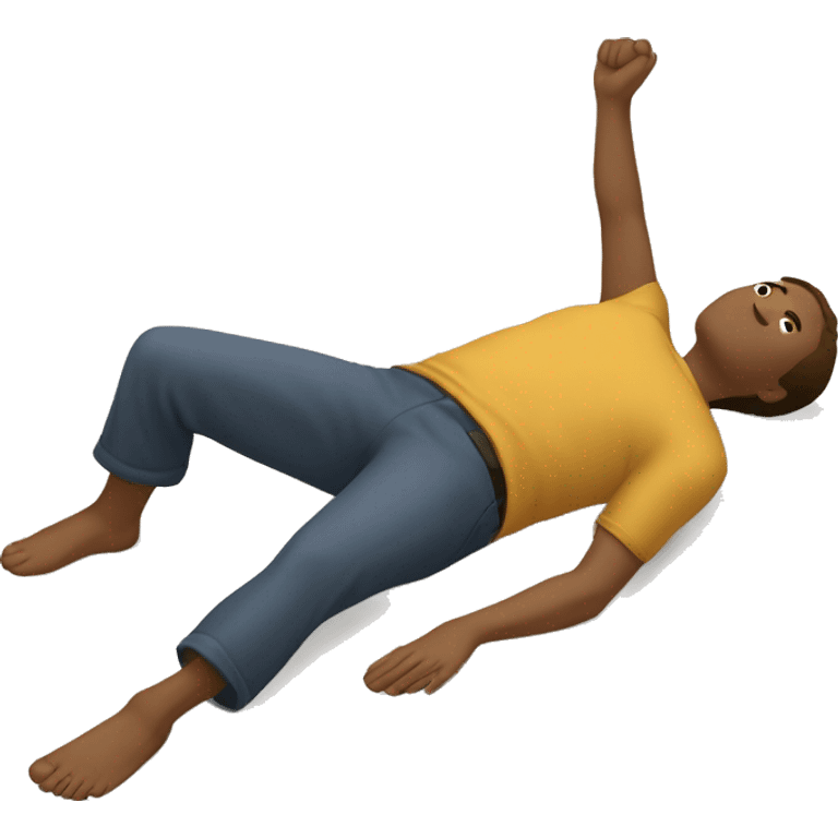 person doing the Alexander technique position. It consists of someone laying on the floor with their legs in position, however with their arms by their side. emoji