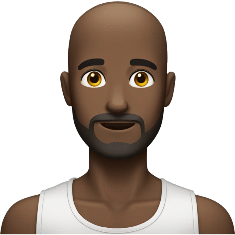 male no hair dark skin small beard over the mouth emoji